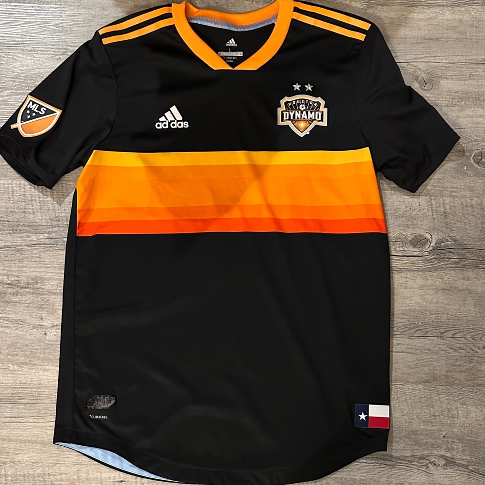 Adidas Black and Orange Houston Dynamo Jersey